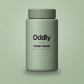 Oddly Cedar Suede scent beads jar on sage green (generated render)