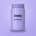 Oddly Cotton Musk scent beads jar on lavender (generated render)